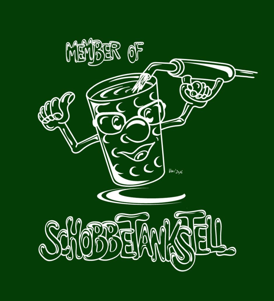 Logo Schobbetankstell Altstadtfest Speyer gemalt von Katja Meier-Chromik 2022